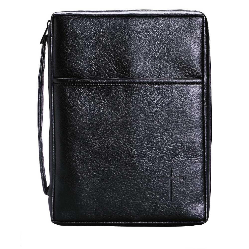 Cross embroidered Black Bible Cover