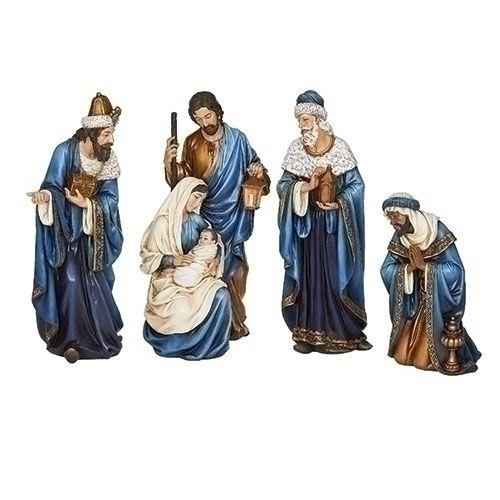 Nativity Set, Royal Blue, 4 pc, 15" tall