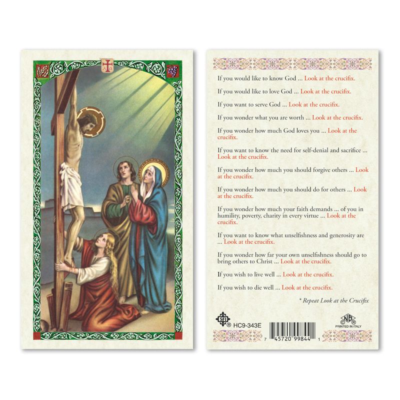 Crucifix holy card