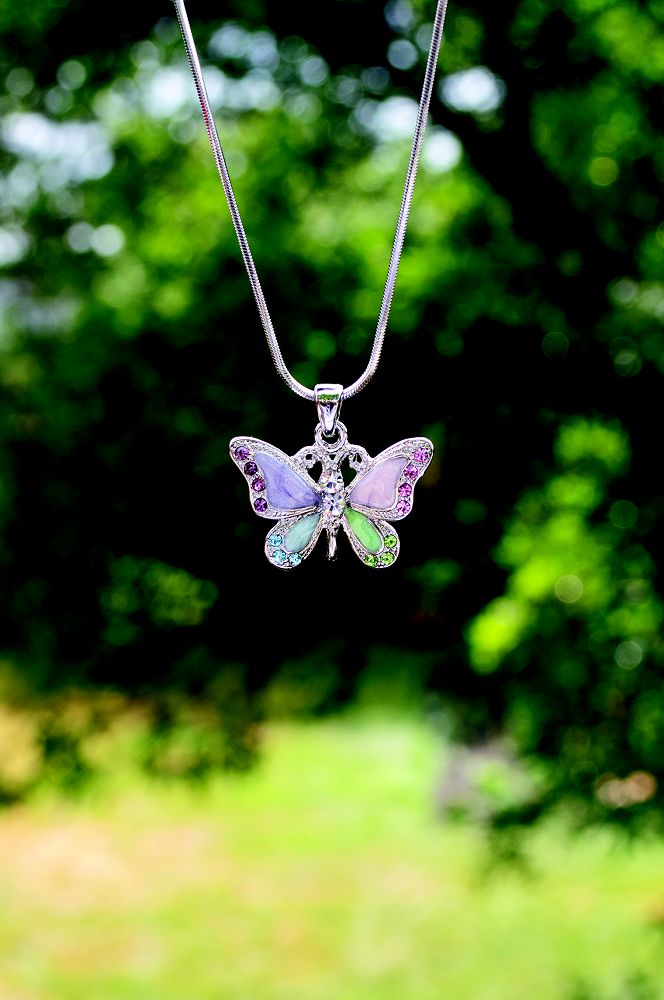 Pastel Butterfly Necklace
