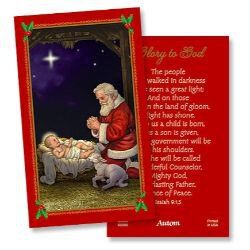 Adoring Santa Christmas pocket card