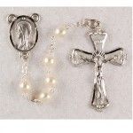 Pearl and Enamel Rosary, 6mm beads