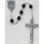 Black Glass Rosary, 7mm beads
