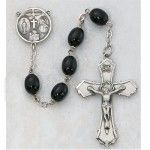 Black Wood Rosary, 6x8 oval beads