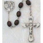 Brown Wood Rosary 6x8mm oval beads