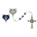Our Lady of Lourdes Water Rosary, 7mm Blue Pearl beads