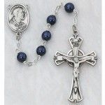 Blue Metallic Rosary, 7mm beads
