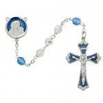 Blue & Crystal Rosary, 7mm beads