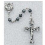 Genuine Hematite Rosary, 6mm beads