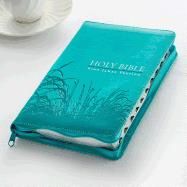 KJV Bible, Zippered, Turquoise cover