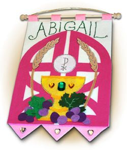 First Communion Full Banner Kit - Gates, Pink colors