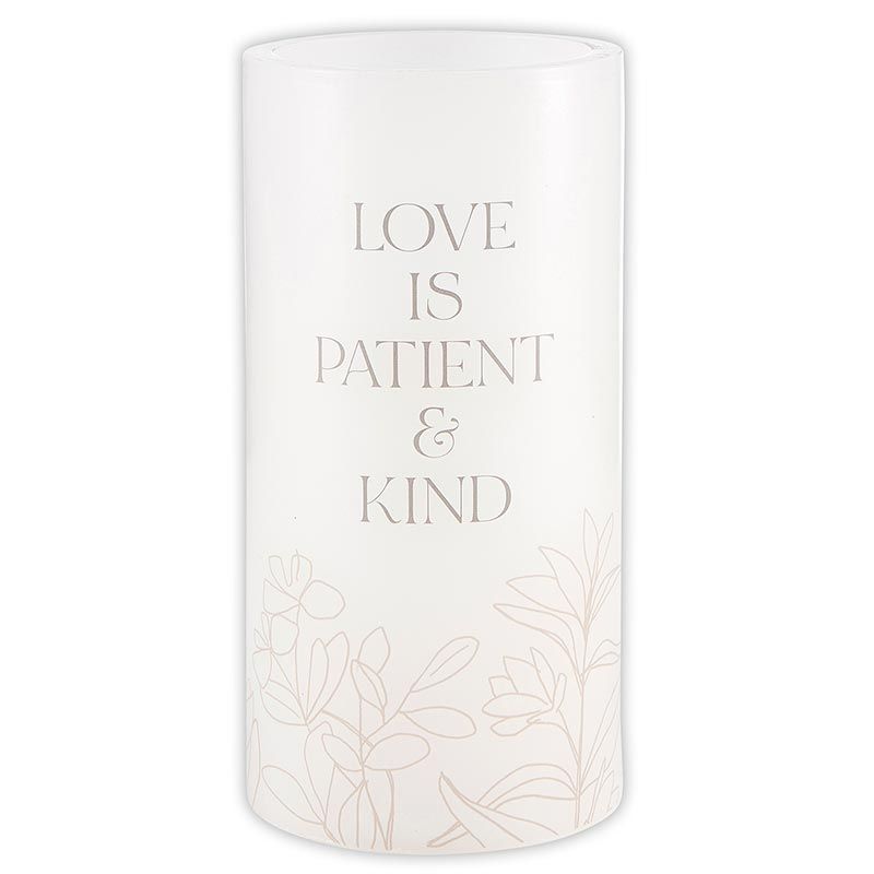 'Love is Patient & Kind' LED Candle