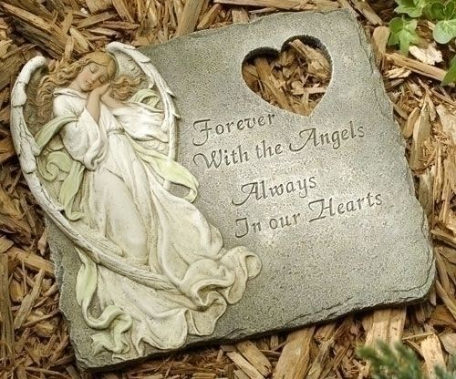 Forever with the Angels Memorial Garden Stone, 11.25" long