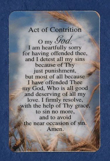 Act of Contrition holy card