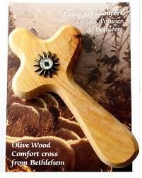 Olivewood Comfort Relic Palm Cross