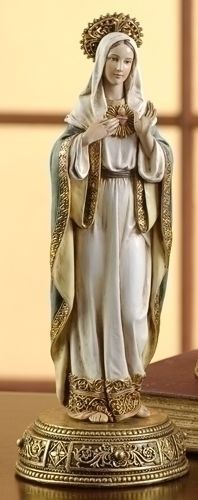 Immaculate Heart of Mary statue, 10.38" tall