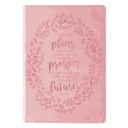 I Know the Plans, pink leather journal