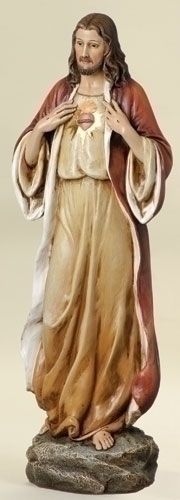 Sacred Heart of Jesus statue, 13.75" tall