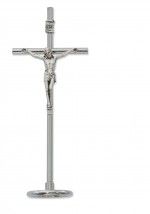 Silver plated Standing Crucifix. 6.5" tall