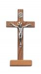 Walnut Standing Crucifix, 8" tall