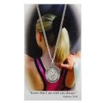 Gymnastics Medal with 18" chain and Prayer Card Set