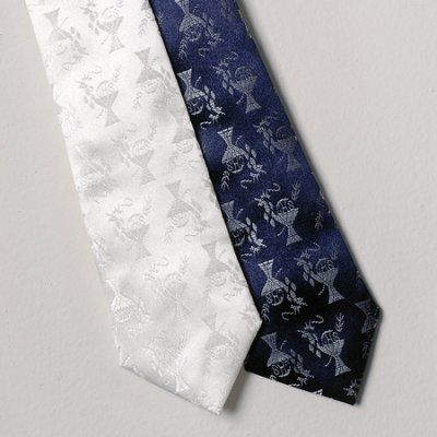 Tie, Navy Blue embroidered