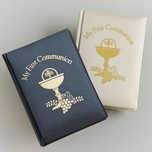 First Communion Missal, white Mother of Pearl padded cover
