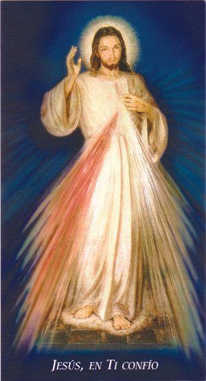 Chaplet of Divine Mercy prayercard, Sanish