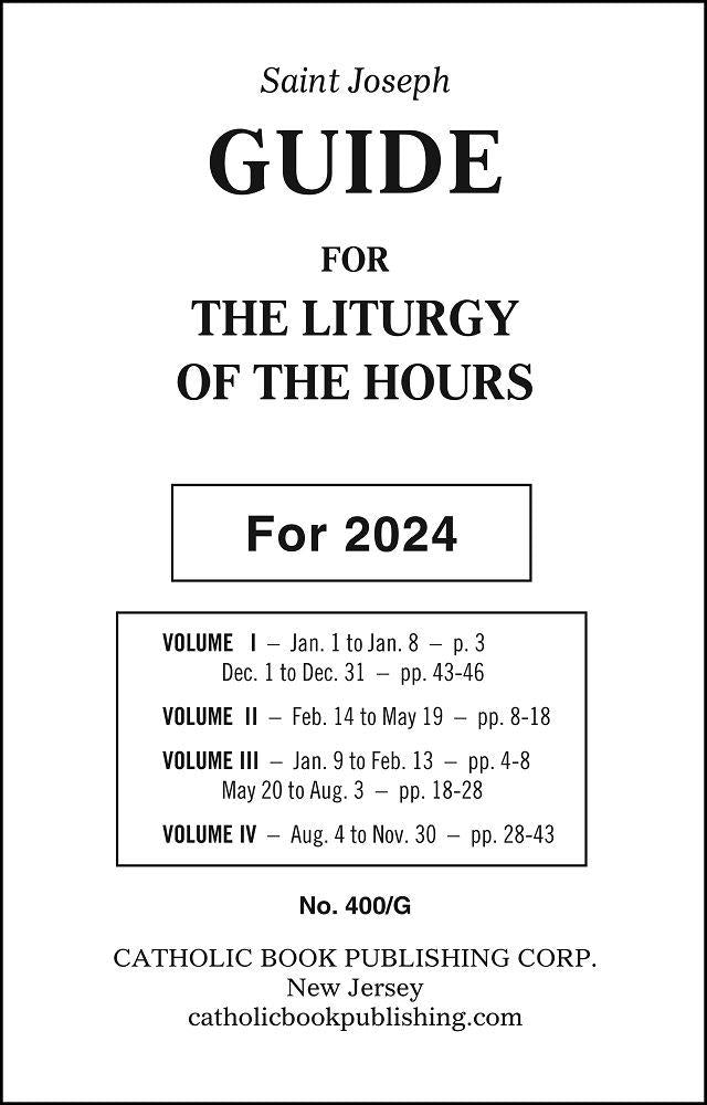 2024 Liturgy of the Hours Guide 400/G for the 4-volume set