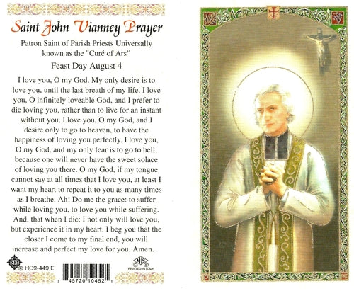 St. John Vianney holy card
