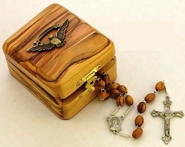 Olivewood Rosary & Box Confirmation