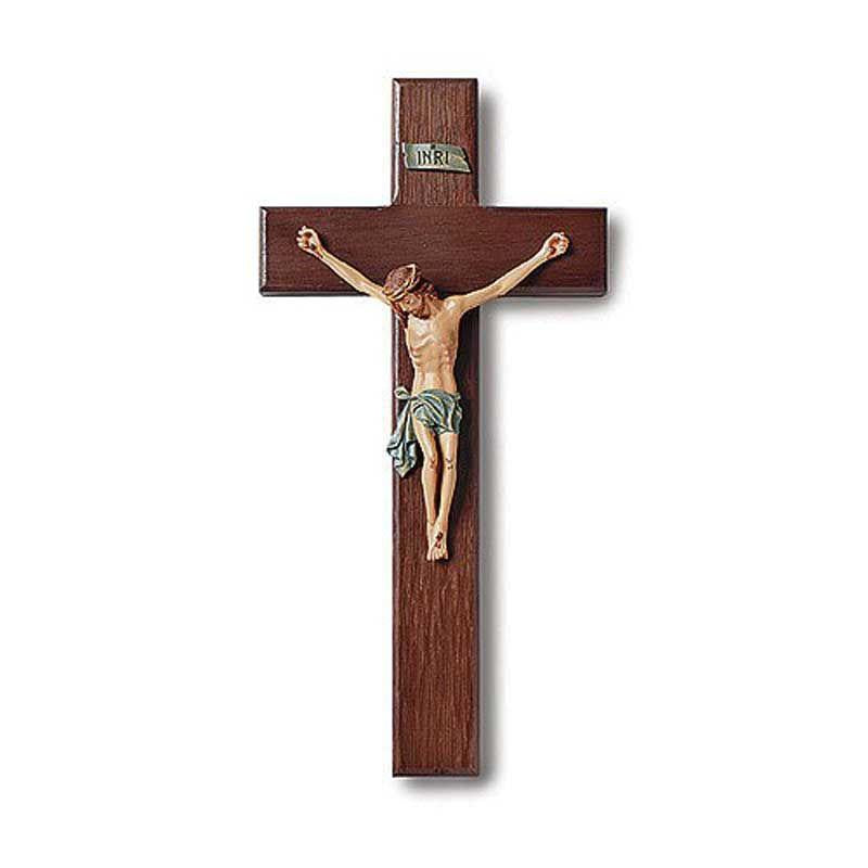 Crucifix with flesh-tone Corpus, 10" tall