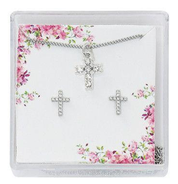 Cross Earrings & Necklace Set
