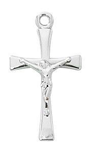 Crucifix Sterling Silver Necklace with 16" chain