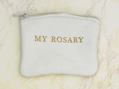 My Rosary case, white leather