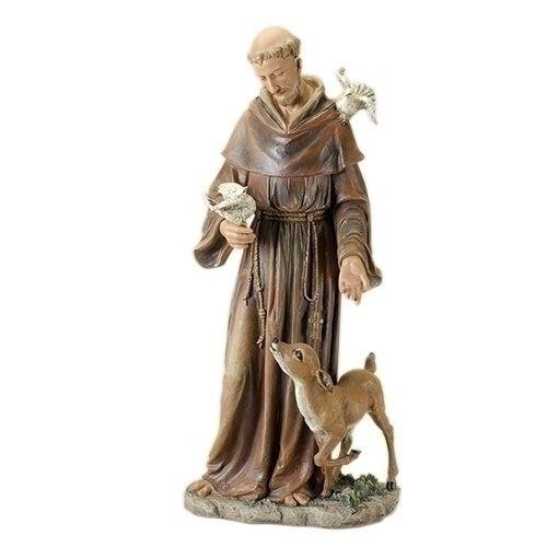 St. Francis with deer statue, 36.5" tall