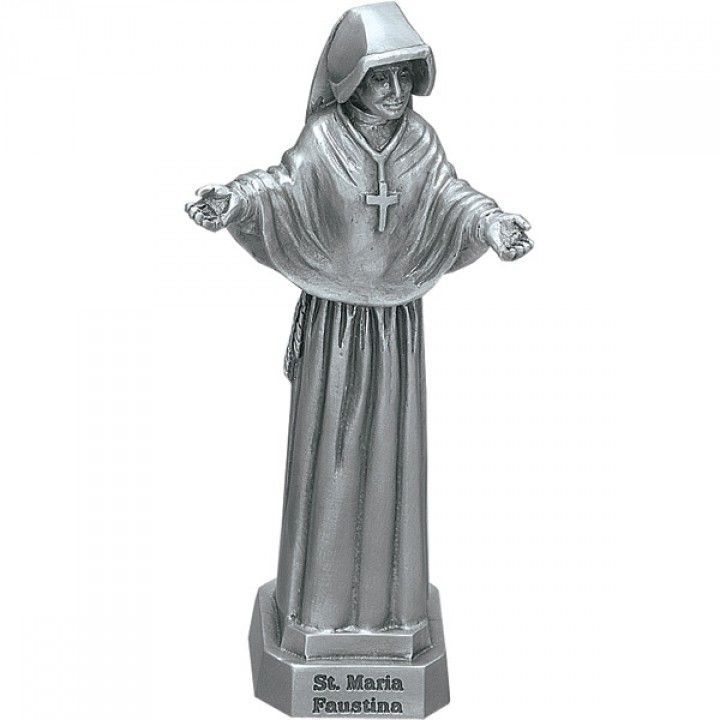 St. Faustina pewter statue