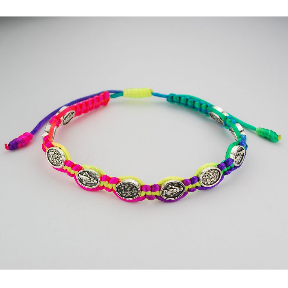 Miraculous Medal neon colors bracelet